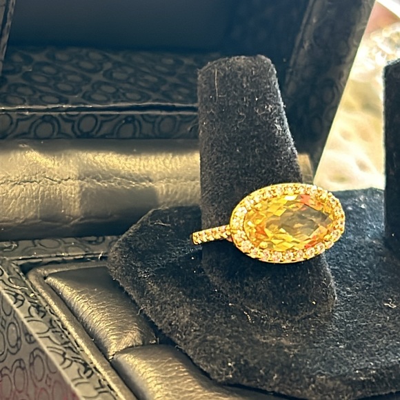 LaFonn Rare Horizontal Oval Lemon Quartz Ring-sz 7 Boutique - Picture 3 of 11